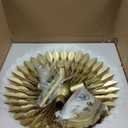 TOCHIC Flush Mount Ceiling Light Fixture, 4 Lights Farmhouse Chandelier for Dining Living Room, Modern Gold Leaf Light Fixture Semi Flush Ceiling Mount for Foyer, Hallway, Bedroom, W 15.75"