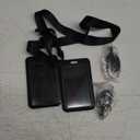 Retractable ID Badge Holder with Breakaway Lanyard, Heavy Duty Badge Reel,Detachable Keychain, Cruise Ship Cards Holder, for Nurse Officer Teacher Security Staff Women Men (Black-1)