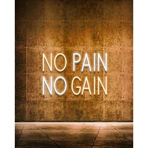 NO PAIN NO GAIN LED Neon Sign for Wall Decor, Neon Lights Party Decorations, USB Powered Switch Neon Lights Lighting Adjustable for Office, Gym Man Cave, Gamer Room Decor (Yellow&White)