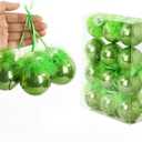 Christmas Tree Hanging Decorations: 12 Pcs Green Christmas Tree Ornaments with Fluffy Feather Hair, Cute Christmas Thief Themed Xmas Balls for Kids Gift, Home Tree Mantel Office Party Decor