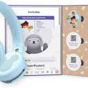 Bundle - Includes Storytelling Foldable Bluetooth Kids Headphones and 3 Disney StoryShield Disks (Blue)