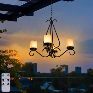 Battery Operated Chandelier, Outdoor Chandelier with 4pcs Battery Operated Led Candles, Hanging Candle Chandelier Lights Outdoor for Gazebo, Pergola, Patio, Canopy, Porch, Tent Decor Battery Operated Chandelier, Outdoor Chandelier with 4pcs Battery Operated Led Candles, Hanging Candle Chandelier Lights Outdoor for Gazebo, Pergola, Patio, Canopy, Porch, Tent Decor