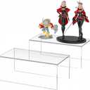 Acrylic Shelf Riser 10x5.1x4 pack of 2, Clear Acrylic Stand for Figure, Cosmetics, Bags, Shoes, Toys, Collectibles, 10x5.1x4 Inch