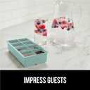 2 x GORILLA GRIP Slow Melting Large Silicone Ice Cube Tray for Freezer, 2 Pack, Easy to Push 8 Giant Square Cubes, Use for Cocktails, Iced Coffee, Water Bottle, Frozen Puree, Kitchen Bar Essentials, Mint