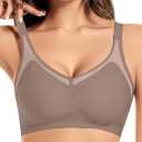 Womens Wireless Bras Petite V Mesh Push Up Comfortable Bralettes Supportive Seamless No Underwire Tshirt Jelly Bra (Black)