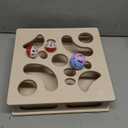 Cat Interactive Box Puzzle Toy with 3 Small Balls and 1 Bell Indoor Hunting Exercise Toy for Kittens Natural Wood Material