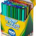Crayola Super Tips Marker Set (100ct), Fine Point Washable Markers, Drawing Markers for Kids & Adults, Create Thick & Thin Lines, Art Supplies, Ages 3+