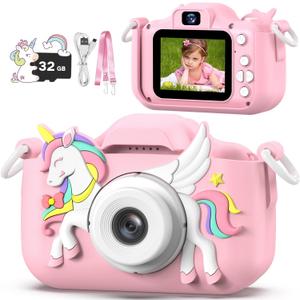Masterbee Children's Camera Toys for Girls & Boys, 3-12 Years - 1080P HD Video Kids Digital Camera - Perfect for Christmas & Birthday Gifts (Colorful Pink)