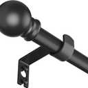 Curtain Rods for Window 32 to 62, Black 5/8 inch Splicing Single Window Curtain Rod Set with Brackets