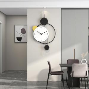 Large Wall Clock for Living Room, Big Decorative Wood Silent Wall Clocks for Home Decor Bedroom Kitchen Office, 27 Inch Modern Wall Clock Battery Operated Non Ticking Metal Unique Clocks Wall, 27.6 Inch