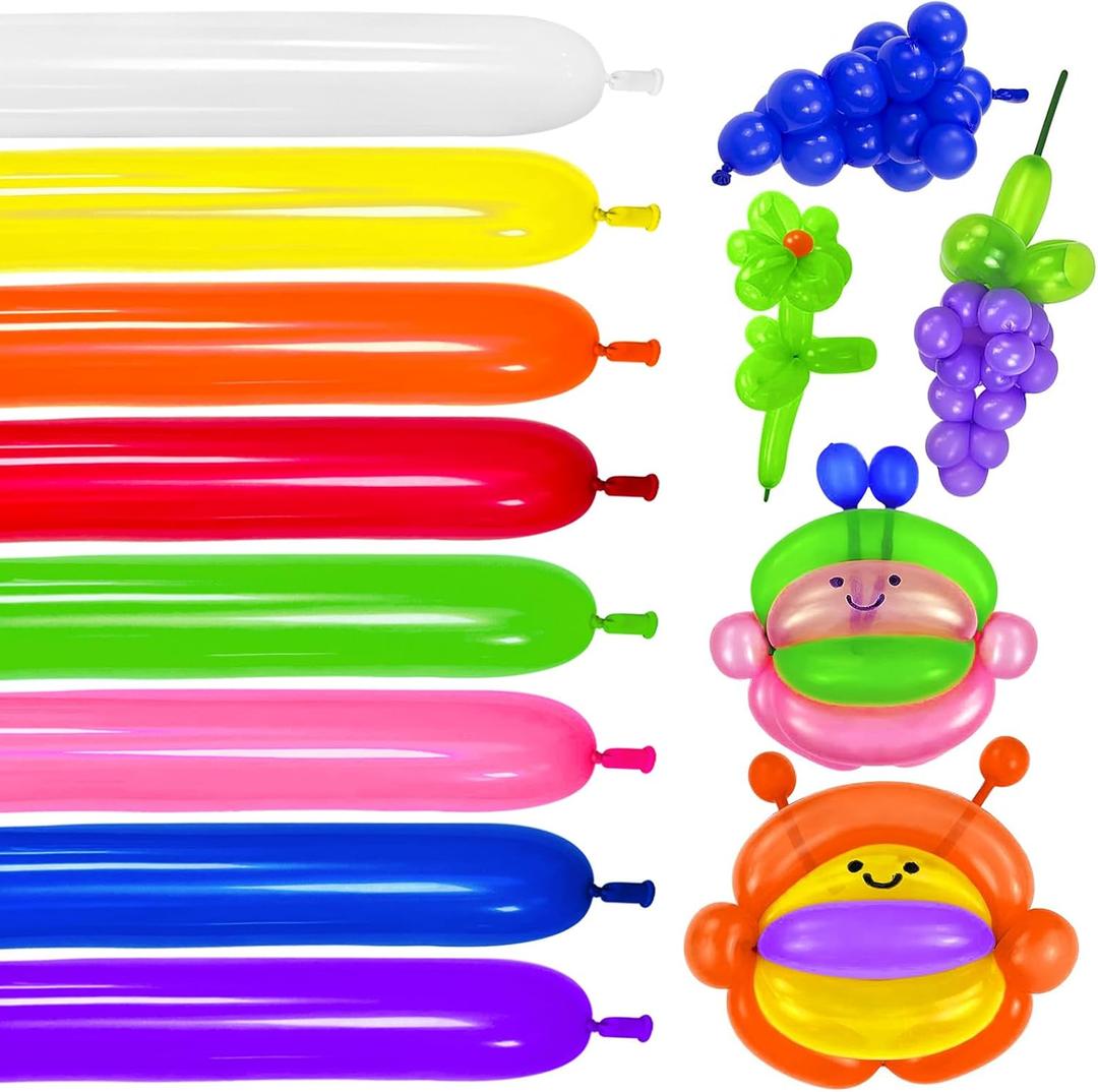 260 Balloons for Twisting Balloon Animal,Long Skinny LatexBalloons for Modelling,Magic Balloon Animal Kit for Weddings Birthdays Party decoration,100Pcs,Multi