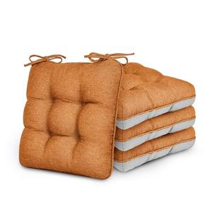 Love's cabin Memory Foam Chair Cushions Set of 4, 15.5"x15.5"x3.5" Indoor & Outdoor Seat Pads for Dining, Kitchen, Office, Patio Chairs - Terracotta
