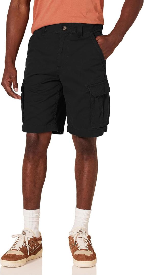 Amazon Essentials Men's 10" Classic-Fit Cargo Shorts  (Black) 9x44