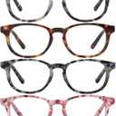 Przene Reading Glasses for Men Women Blue Light Blocking Readers Spring Hinges Lightweight Style Pack