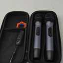 Wireless Microphone Set for Singing, Speeches & Events, 2.4GHz Dual-Mic Receiver, 200ft, Storage Bag Included, Metal Cordless Mic 2 Pack for Karaoke Machines, PA Systems, PartyBox, Gray-Blue