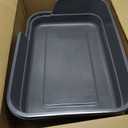 Extra Large Litter Box with Low Entry,Jumbo Cat Litter Box for Kitty and Senior Cats,Cat Box for Indoor Cats,Open Top Corner Litter Pan,Easy to Clean,23.6" L x 15.7" W x 5.9" H (Grey)