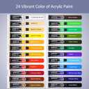 Lanpo Craft Acrylic Paints Set - 24 Colors Art Painting Kit Supplies for Wood,Canvas,Fabric,Rock,Glass - Non-Toxic Acrylic Paint for Kids,Beginners and Artists