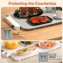 Food Warming Mat, Electric Buffet Warmer with 6 Temp & 6H Timer, Rapid Even Heating for Plates & Entrees, Roll-Up Heat Insulating Pad Protects Countertops, for Parties, Holiday Gatherings