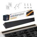 Linda's Essentials. 30” Slide In Range Gap Filler Kit, Slide-In Range Rear Gap Filler & Range Trim Kit, Universal Stove Gap Cover Between Stove and Wall Guard, Aluminum Cooktop Trim Kit for Whirlpool & Most Brands, Black