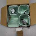 4 Piece Bathroom Accessories Set, Green Boho Bathroom Decor, Bathroom Sets Complete, Soap Dispenser, Toothbrush Holder, Mousewash Cup and Soap Dish, Bathroom Sink Set for Modern Home Decor, Green