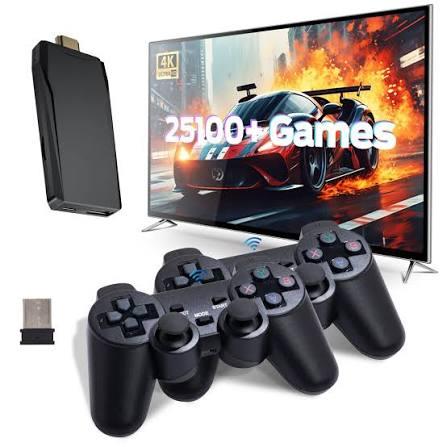 Retro Game Console, Retro Gaming Console, Wireless Retro Game Console, Plug & Play Video TV with 25100+ Builtin Games, 4K HDMI Output, and 2.4GHz Wireless Controller, 9 Classic Emulators (Black)