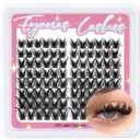 Lash Clusters Wispy Cluster Eyelash Extensions 10-16mm Natural Eyelash Clusters 96Pcs C Curl Cluster Lashes Soft Individual Lashes with Thin Band DIY at Home (Chic Lady)