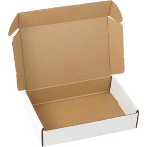 10 Pack 9"x6"x2" inch Small Shipping Boxes White Corrugated Cardboard Box for Small Business, Mailer, Shipping, and Packing