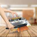 1-Pack 17" Heavy Duty Metal Dust Pan with Cleaning Brush Set