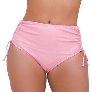 JOYBIK Women's High Waisted Bikini Bottoms Side Drawstring Light Pink (M)