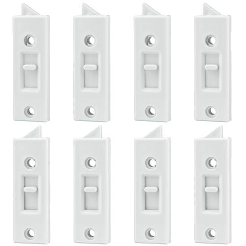 8 Pcs Window Latch Locks Spring Loaded Window Tilt Latch Replacement Part by JPKTA,Vinyl Plastic Construction,Window Parts and Hardware 2 Inch Hole Center Spacing Sliding Lock White