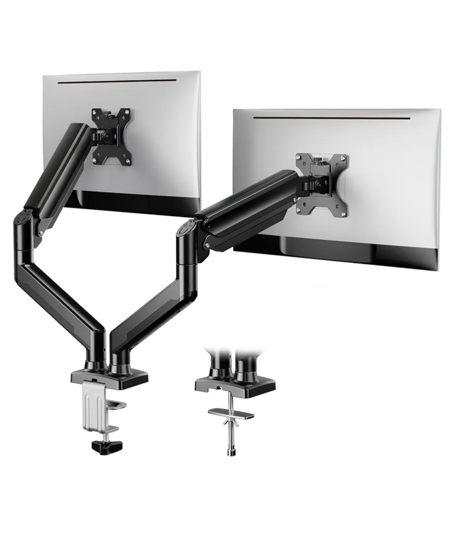 ErGear Dual Monitor Stand up to 32 inches Screen, Load-Bearing Max 22 lbs Each Arm, Adjustable Dual Monitor Mount, Sturdy Steel vesa Monitor Mount with Stable VESA 75x75 100x100mm