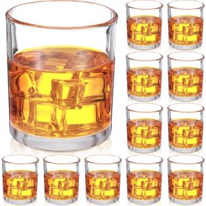 Mimorou 12 Pack Whiskey Glasses 10 oz Old Fashioned Glasses in Bar and Party Bourbon Glass, Rocks Glass, Cocktail Liquor Whiskey Lover Gift Christmas Gifts for Men, Dad, Father (Classic)
