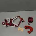 PUPTECK Dog Harness and Leash Set Medium Sized, Step in No Pull Adjustable Puppy Cat Harness Reflective Pet Vest (L (25-33lbs, Chest 20"-25"), #3 Red (Plush Plaid))