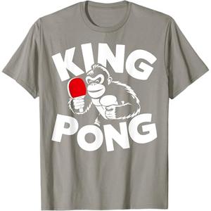 Funny King Pong - Vintage Ping Pong Table Tennis Player Game T-Shirt L Women