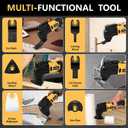 Cordless Oscillating Tool, Brushless Orbiting Tool Compatible with De-Walt 20V Battery, 23 PCS Multi-Tool Kit with Auxiliary Handle for Cutting, Scraping, Sanding, 6 Variable Speed (Tools Only)