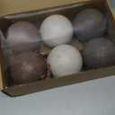 PullCrease 6 Pcs 4 Inch Neutral Christmas Ball Ornaments with Velvet Ribbon Large Rustic Textured Copper Brown Ivory White Ornaments Antique Farmhouse Modern Christmas Decor for Tree Indoor Outdoor