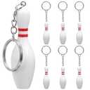 NUOBESTY Bowling Pin Keychains: 8pcs Keychain Mini Bowling Pin Keyrings Bowling Pin and Ball Charm Key Chain Hanging Ornament for Sports Souvenir Bowling Party Favors