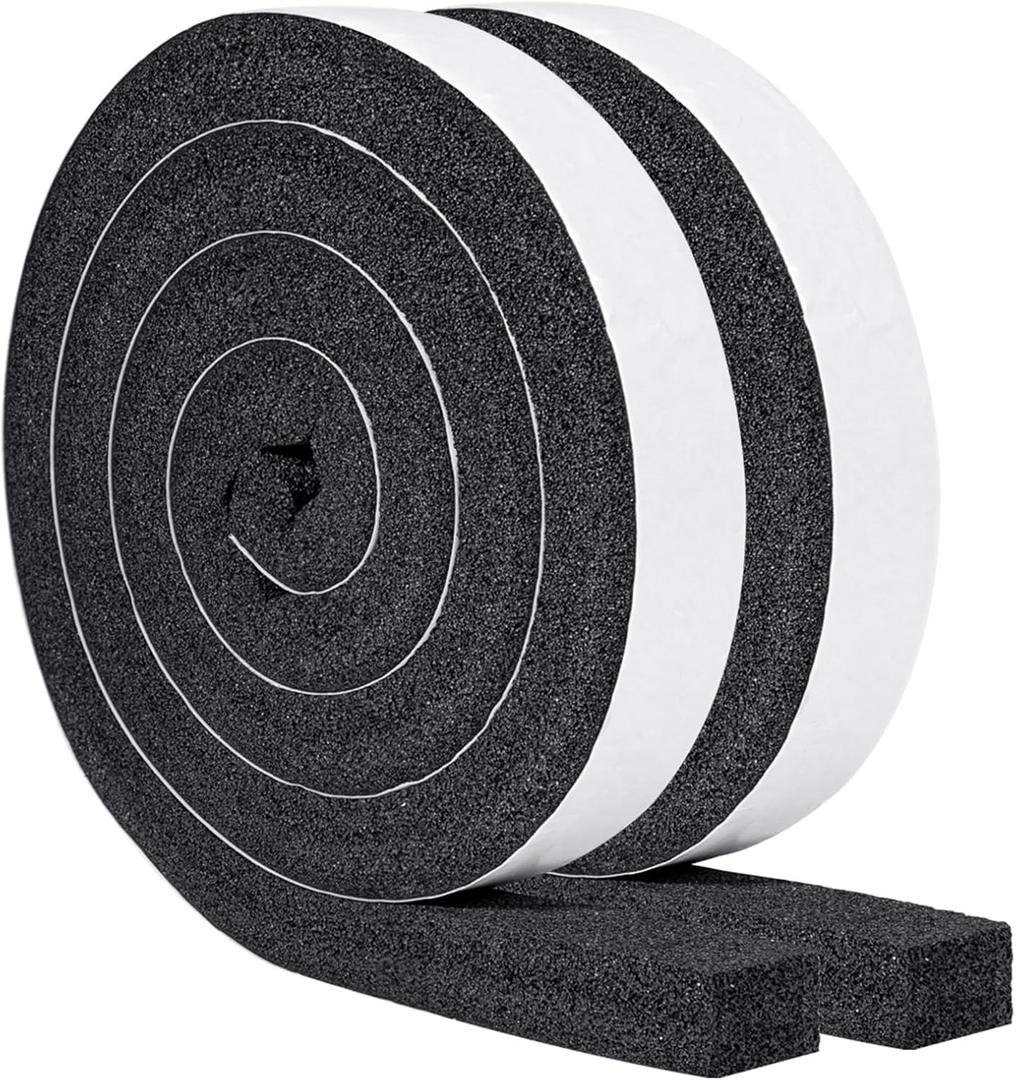 Yotache Air Conditioner Window Seal Kit - 1"x1" High Resilience Weather Stripping Foam Tape for AC Windows & Door Insulation, Noise Reducing, Air Leak Proof, 13Ft Long (6.5Ft x 2 Rolls, Black)