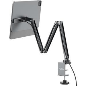 [Upgrade] Magnetic Wireless Charging Stand for iPad Pro 12.9, iPad Air 13 M2 Only, Aluminum Alloy Arm Mount with 2M Cable, Foldable Adjustable Tablet Holder for iPad Pro 12.9 3rd/4th/5th/6th