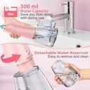 Water Dental Flosser Teeth Cleaner Pick, H2ofloss Cordless Portable Oral Irrigator,5 Mode IPX7 Waterproof Teeth Picks 300ML Rechargeable WaterFlosser for Home Travel (Pink)