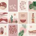 Artivo Boho Wall Art Prints Southwestern Art Wall Decor 8x10 12 Set, Neutral Aesthetic Wall Collage Kit, Modern Wall Art Desert Bedroom Posters