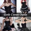 Avidlove Corset Tops for Women Lace Bustier Top Underwire Sexy Halloween Exotic Slim Fit Bralette (Black, M)