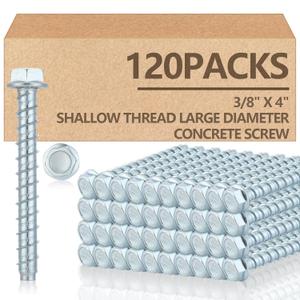 Tandefio 120 Pack 3/8 x 4 Concrete Anchors and Screw Kits Galvanized