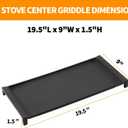 Upgraded WB31X24738 Griddle Replacement Parts for GE Stove Parts WB31X49806 Cast Iron Center Griddle Plate WB31X24998 19.5" x 9" General Electric Gas Range Burner Griddle GE Cooktop Flat Top Pan