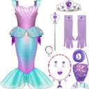 Spooktacular Creations Halloween Mermaid Costume for Girls, Little Mermaid Dress, Princess Dress Up for Girls 4-6 for DressUp (3T (3-4 yr))