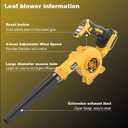 20V Cordless Leaf Blower - 4-Speed Electric Blower, Lightweight for Quick Yard Cleanup, Patio, Driveway & Dust Removal - Complete Lawn Care Blower Kit(Only Tool,Yellow)