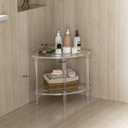 Sumerflos Acrylic Corner Shower Stool, Clear Shower Bench for Shaving Legs Seating Waterproof Heavy Duty Assemble Modern (Clear, 15.75" D x 15.75" W x 18.11" H)