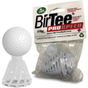 BirTee Golf Tees - PRO Speed Plus with Flexibility & Durability - 8 Pack. Indoor Golf Tees/Golf Simulator Tees/Winter Plastic Golf Tees (White)