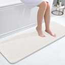 OLANLY Bathroom Rugs 47x17, Extra Soft Absorbent Chenille Bath Rugs, Rubber Backing Quick Dry, Machine Washable Bath Mats for Bathroom Floor, Tub and Shower, Home Decor Accessories, Ivory