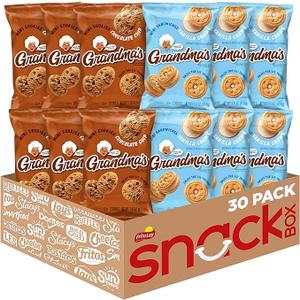 Grandma's Cookies, Mini Cookies Variety Pack, (Pack of 30) Best by May 05, 2026